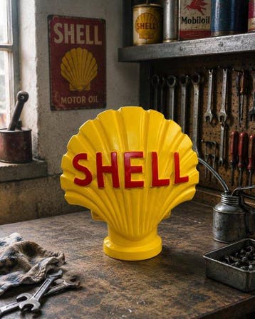 Beeld, shell embleem (schelp) - 35 cm - polyresin