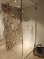 Douchecabine profielloos 100x100cm met taatsscharnier 0026, Ophalen, Nieuw, Glas, Douche