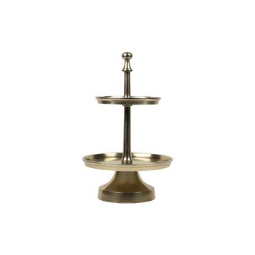keuken etagère champagne goud rond 2 lagen 38cm*, Verzenden, Nieuw