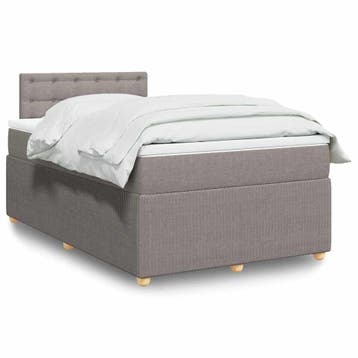 vidaXL Boxspring met matras stof taupe 120x190 cm, Huis en Inrichting, Slaapkamer | Bedden, Verzenden, Nieuw, 190 cm of minder