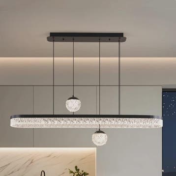 Moderne LED Plafondlamp Hanglamp Ovaal met Kristaldecoratie, Verzenden, Nieuw