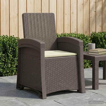 vidaXL Ligstoel in rietenlook Lichtgrijs en Crème PP, Tuin en Terras, Verzenden, Nieuw