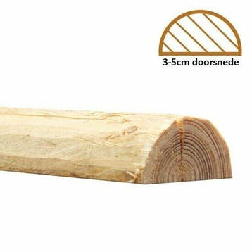 Douglas halfronde palen geschild | Doorsnede 3/5 cm, Leng..., Verzenden, Nieuw
