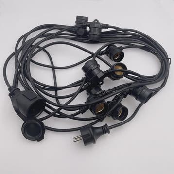 10m Waterdichte Buitenlichtsnoer Kabel met E27 Fittingen - P, Verzenden, Nieuw