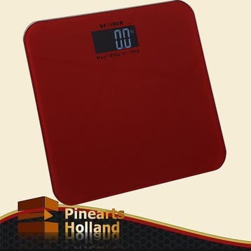 Digitale personenweegschaal 180kg x 100g ROOD, 1 tot 500 gram, Nieuw, 100 kg of meer, Ophalen of Verzenden