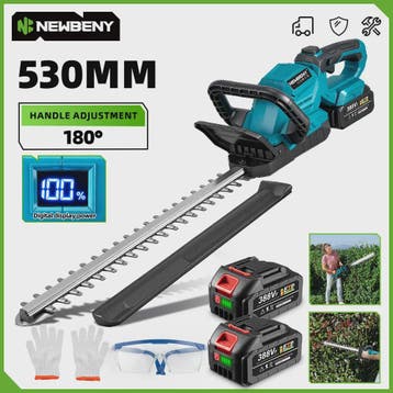 NewBeny Elektrische Heggenschaar 53cm - 3000RPM met LED Disp, Tuin en Terras, Verzenden, Nieuw