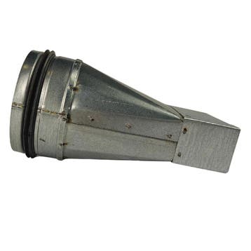 Verloopstuk van rechthoekig 200mm x 40mm naar rond Ø 125mm, Verzenden, Nieuw