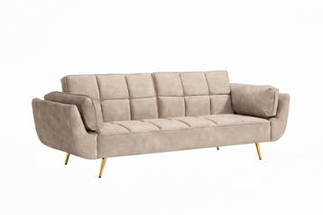 Slaapbank BOUTIQUE 215cm 3-zits fluweel champagne beige -, Huis en Inrichting, Ophalen of Verzenden, Nieuw