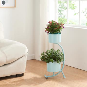 Plantenstandaard Almelo 63x29x21 cm metaal lichtblauw [en.ca, Verzenden, Nieuw