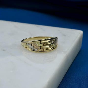Tricolor gouden verweven ring, 18 tot 19, Gebruikt, Ophalen of Verzenden, Dame