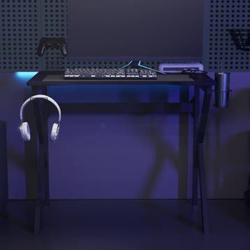 vidaXL Gamingbureau met K-vormige poten 90x60x75 cm zwart, Huis en Inrichting, Bureaus, Verzenden, Nieuw