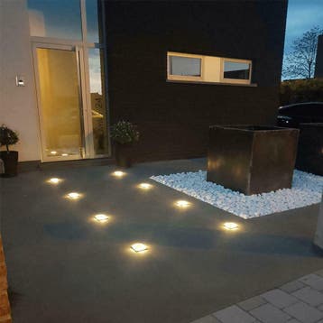 Solar grondspot Square Helder Wit met schemersensor - 8st, Verzenden, Nieuw, Kunststof, Led