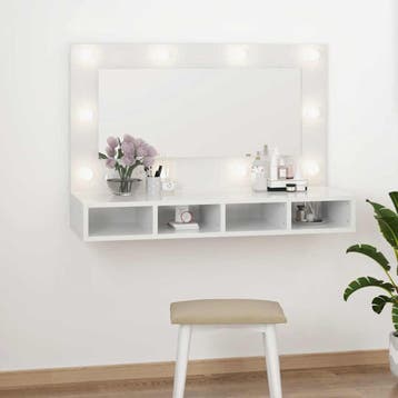 vidaXL Spiegelkast met LED-verlichting 90x31,5x62 cm, Huis en Inrichting, Verzenden, Nieuw