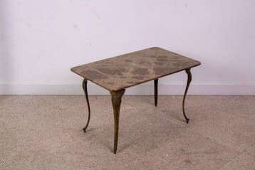 Bijzettafel - Cabriolepoten decoreren. - Marmer, Messing,, Antiek en Kunst