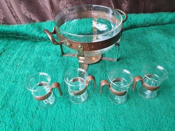 Nils Johan - Punch pollepel (5) - Glas, Messing, Koper -