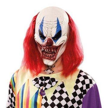Horror Clown Masker - lang haar, Verzenden, Nieuw, Feestartikel