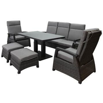 Dallas stoel bank dining loungeset verstelbaar 6 delig, Tuin en Terras, Ophalen of Verzenden, Nieuw, Wicker