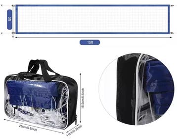 Draagbaar Volleybal Net 450 cm – Opvouwbaar met Tas, Verzenden, Nieuw