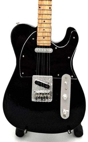 Miniatuur replica Fender Telecaster gitaar - Johnny Hallyday, Ophalen of Verzenden, Nieuw, Pop, Beeldje of Miniatuur