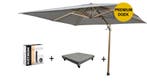 Siesta premium zweefparasol 300x300 cm houtlook charcoal 4, Tuin en Terras, Parasols, Ophalen of Verzenden, Nieuw