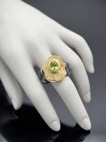 Zilver - Ring - Natuurlijke peridoot