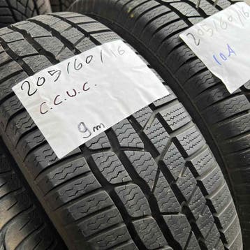 2 x Continental WinterContact 205-60-16 Winterbanden 9mm, Auto-onderdelen, Gebruikt, 16 inch, Band(en), Personenwagen