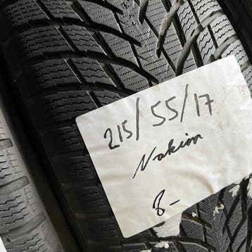 2 x Nokian 215-55-17 Winterbanden 8mm, 17 inch, Band(en), Personenwagen, Gebruikt