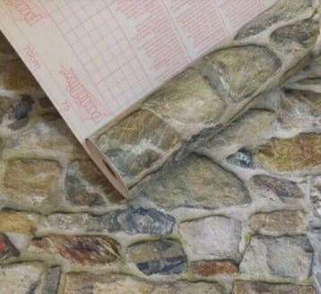 Plakfolie oude muur, oude stenen tegelwand decoratiefolie, Nieuw