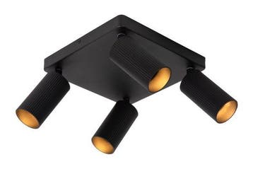 Lucide CLUBS - Plafondspot 4xGU10 Zwart, Verzenden, Nieuw, Overige fittingen