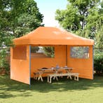 vidaXL Partytent inklapbaar pop-up met 3 zijwanden oranje, Tuin en Terras, Partytenten, Verzenden, Nieuw, Partytent
