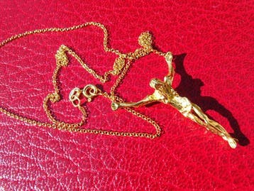 Zilver - Ketting met hanger - Christus in Salvador