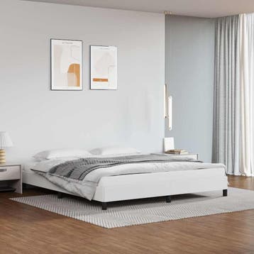 vidaXL Bedframe kunstleer wit 180x200 cm, Huis en Inrichting, Slaapkamer | Bedden, Overige materialen, Eenpersoons, Verzenden