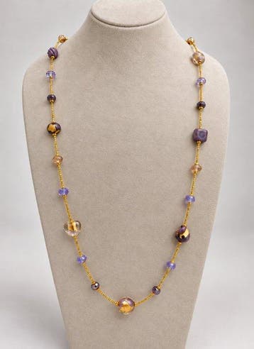 24 karaat - Murano-glas, Geel goud - Halsketting - verzonken