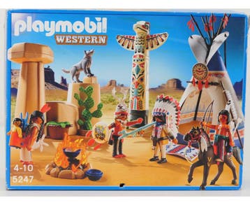 Playmobil 5247 Indianendorp compleet OVP #9953 (e Speelgoed), Ophalen of Verzenden, Gebruikt, Overige typen