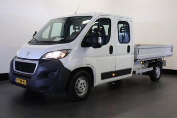 Peugeot Boxer 2.0 BlueHDI 163PK L3 Dubbele Cabine EURO 6, Stof, Gebruikt, Wit, Dealer onderhouden