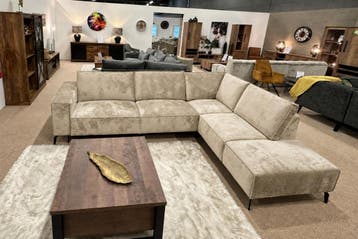 Hoekbank Nieuwegein - hoekbanken - Beige, Nieuw, 150 cm of meer, Stof, 200 tot 250 cm