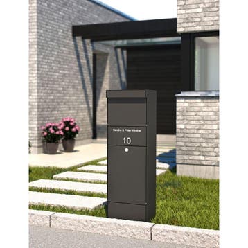 Allux Grundform pakketbrievenbus design staal - zwart, Verzenden, Nieuw