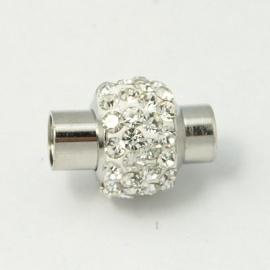 Magneet slotje zilverkleur polymeer klei met strass 17 x..., Ophalen of Verzenden, Nieuw, Draad