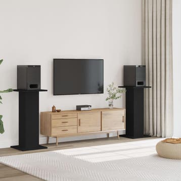 vidaXL Speakerstandaards 2 st 30x30x95 cm bewerkt hout zwart, Verzenden, Nieuw
