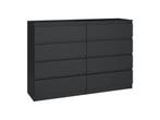 Ladekast  zwart  120 cm 8 lades (Slaapkamer), Huis en Inrichting, Kasten | Ladekasten, 5 laden of meer, Verzenden, Nieuw, Overige houtsoorten