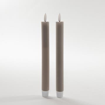 Annas Collection Led kaarsen/dinerkaarsen - 2x - taupe -, Ophalen of Verzenden, Nieuw