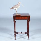 Palissander tafeltje met 2 hangoren een lade en  opklapbare, Ophalen of Verzenden