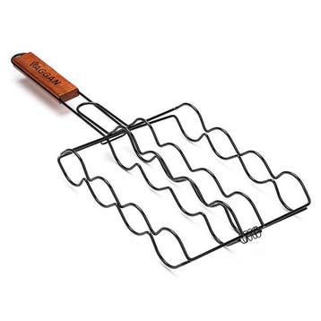 BBQ grillrooster | Vaggan (Houten handvat, Zwart), Verzenden, Nieuw, Gardalux