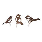 Tuindecoratie drie vogels roest set 2, Tuin en Terras, Verzenden, Nieuw
