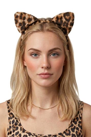 KIMU® Haarband Luipaard Oren Diadeem Panter Cheetah Oortjes, Ophalen of Verzenden, Nieuw, Carnaval, Accessoires