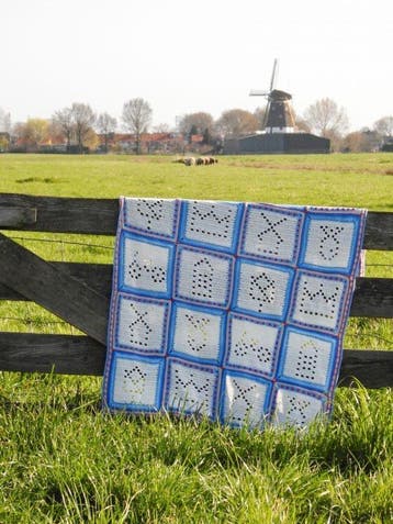 Tegeltjesdeken  Haakpatroon, Ophalen of Verzenden, Nieuw, Breien of Haken, Wol of Garen