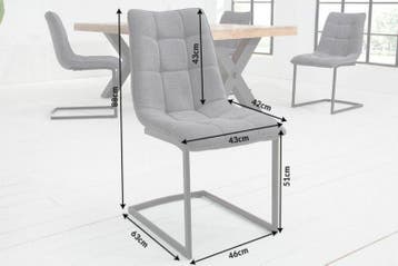 Design sledestoel MIAMI donkergrijs metalen frame mat zwart, Huis en Inrichting, Stoelen, Ophalen of Verzenden, Nieuw