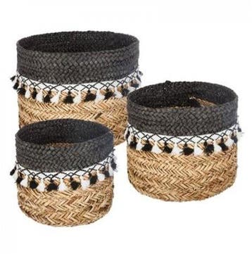 Manden Zeegras zwart/wit set 3 stuks, Ophalen of Verzenden, Nieuw