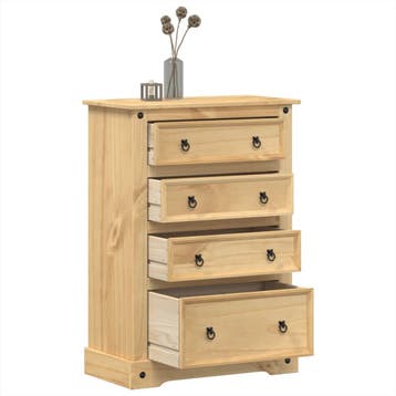 vidaXL Ladekast Corona 80x43x114 cm massief grenenhout, Huis en Inrichting, Verzenden, Nieuw