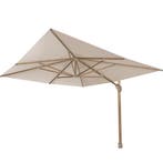 Hacienda zweefparasol 300x400 cm houtlook zand robuust, Tuin en Terras, Parasols, Ophalen of Verzenden, Nieuw